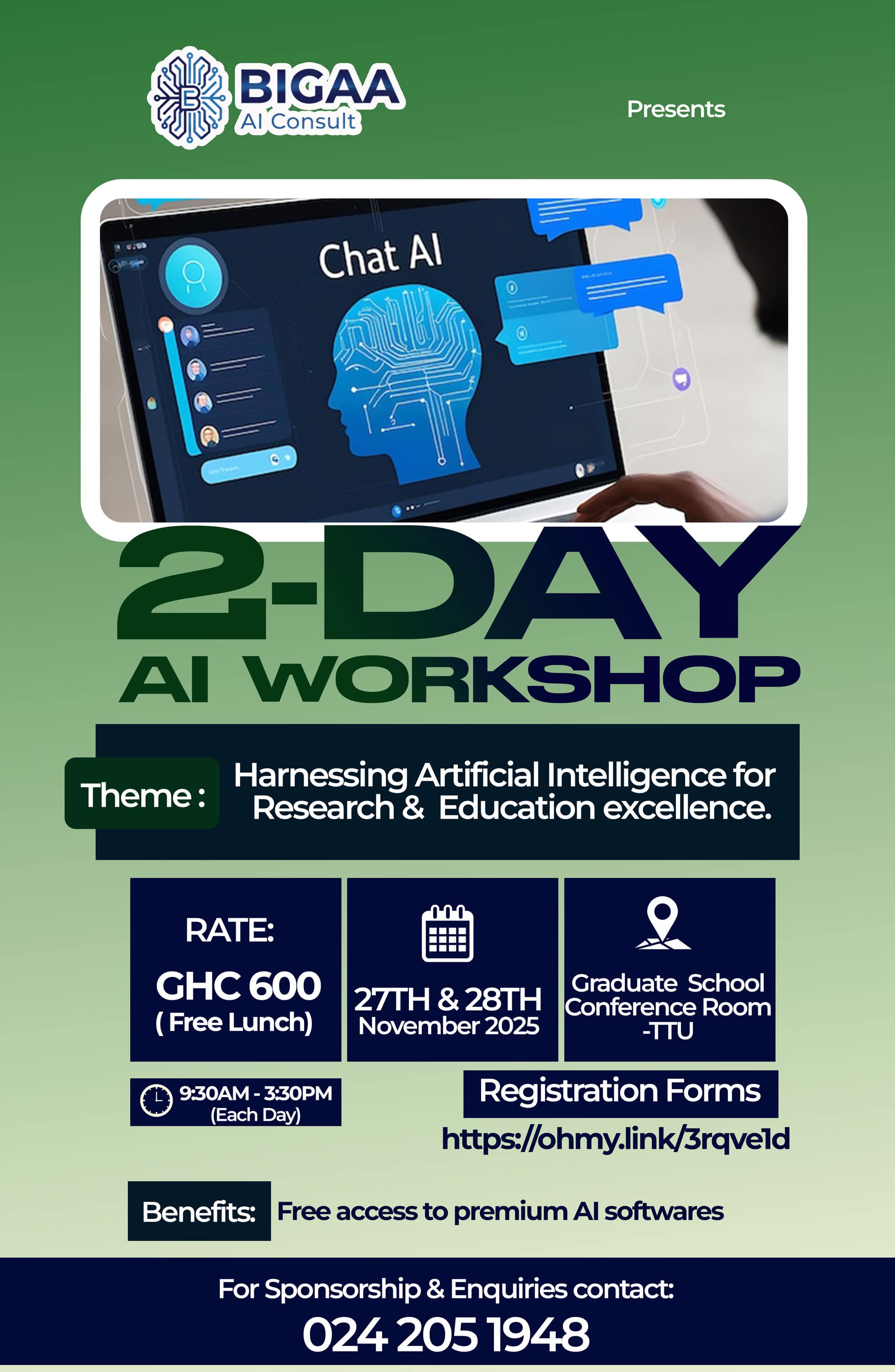 2-Day AI Workshop: Harnessing Artificial Intelligence for Research & Education Excellence